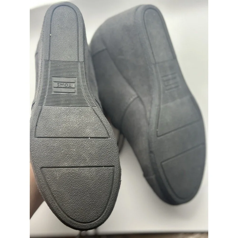 Toms Women’s 7 Suede Boot Forged Iron Gray Desert Wedge Kala Wedge Bootie